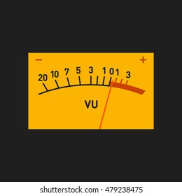 Analog Volume Unit Meter Measuring Device. Vector Illustration