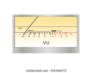 Analog VU meter. Vintage style vector illustration