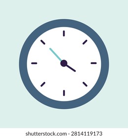 Analog Wall Clock Icon Round Timepiece Design Isolated Vector