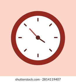Analog Wall Clock Icon Round Timepiece Design Isolated Vector