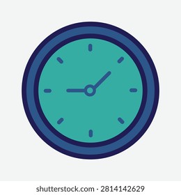 Analog Wall Clock Icon Round Timepiece Design Isolated Vector
