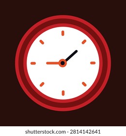 Analog Wall Clock Icon Round Timepiece Design Isolated Vector