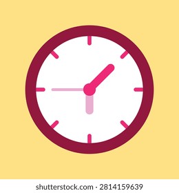 Analog Wall Clock Icon Round Timepiece Design Isolated Vector