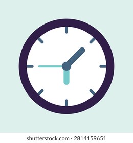 Analog Wall Clock Icon Round Timepiece Design Isolated Vector