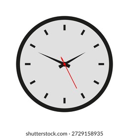 Analog wall clock icon, time management symbol, deadline watch vector design