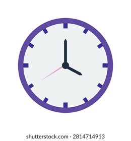 Analog Wall Clock Icon Vector Round Timepiece Design Isolated Vector Art