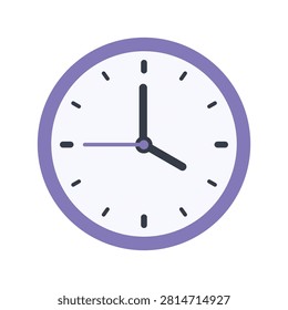 Analog Wall Clock Icon Vector Round Timepiece Design Isolated Vector Art