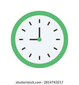 Analog Wall Clock Icon Vector Round Timepiece Design Isolated Vector