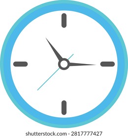 Analog Wall Clock Icon Vector Round Timepiece Design Isolated Vector