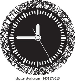 Analog wall clock with modern wire design.
