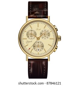 Analog watch elegant gold.