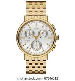 Analog Watch Elegant Luxury Gold.