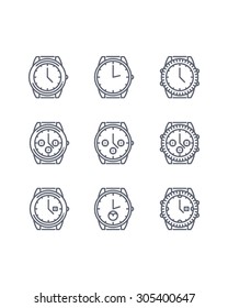 Analog watch icon set
