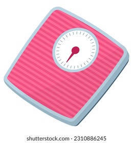 Analog weight scale isolated: weight loss and burning calories concept svg
