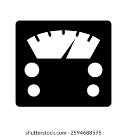 Analog weight scale silhouette icon. Vector.