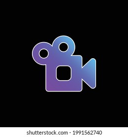 Icono de vector de gradiente azul de cámara de vídeo analógica