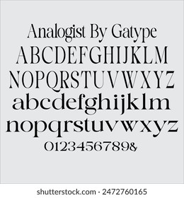 Analogist is a modern display font with a unique font. This customizable font will look great on a variety of design ideas such as, inding styles, high contrast and light weight fonts perfect 