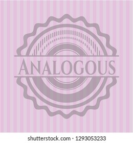 Analogous badge with pink background
