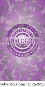Analogous pink on camouflage texture. Vector Illustration. Detailed.