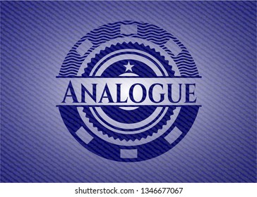 Analogue emblem with denim texture