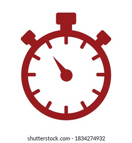 Analogue metal stopwatch on the white background.