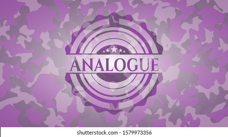 Analogue pink and purple on camouflage texture. Vector Illustration. Detailed.