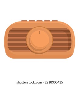 Vector de dibujos animados de la tecnología de radio analógica. Retro viejo. Dispositivo de música