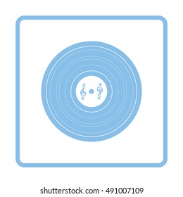 Analogue record icon. Blue frame design. Vector illustration.