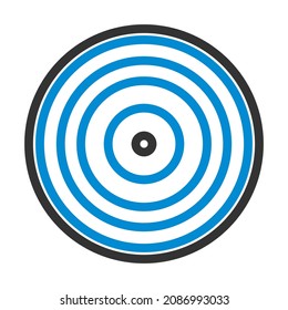 Analogue Record Icon. Bold outline design with editable stroke width. Vector Illustration.