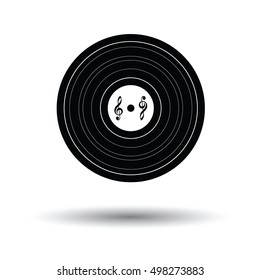 Analogue record icon. White background with shadow design. Vector illustration.