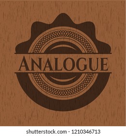 Analogue retro style wooden emblem
