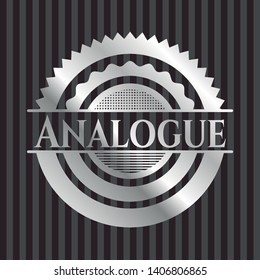 Analogue silver emblem or badge. Vector Illustration. Mosaic.