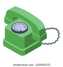 Analogue telephone icon isometric vector. Stereo device. Tv design