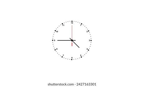 Analoge Wanduhr Vektor mit Stunden-, Minuten- und Sekundenzeiger, Analoge Uhr Symbol Vektor-Illustration