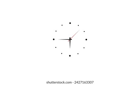 Vector de reloj de pared analógico con horas, minutos y segundos, ilustración vectorial de icono de reloj analógico