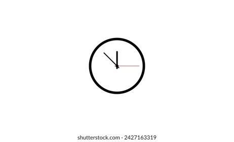 Vector de reloj de pared analógico con horas, minutos y segundos, ilustración vectorial de icono de reloj analógico