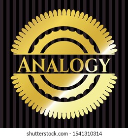 Analogy gold shiny emblem. Vector Illustration. Detailed.