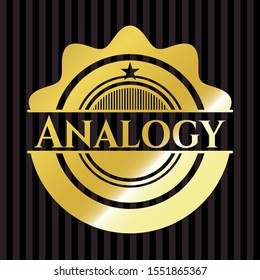Analogy gold shiny emblem. Vector Illustration. Detailed.