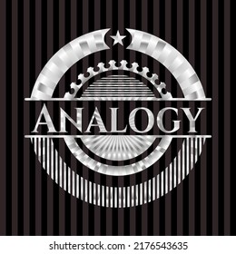 Analogy silver shiny badge. Vector Illustration. Mosaic. 