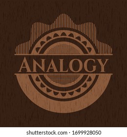 Analogy wooden emblem. Vector Illustration.