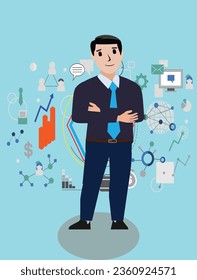 El analista Smart Business está pensando en su negocio.