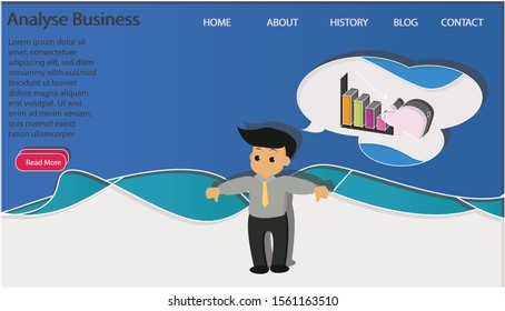 Analyse business template concept. Creative idea design use for your project. Flat vector illustration for web page.