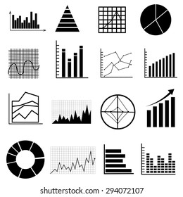 Analyse graphs charts icons set