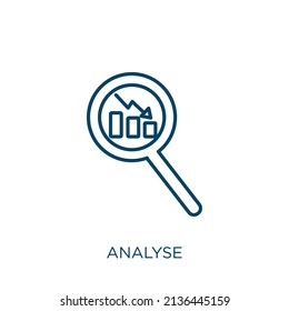 analyse icon. Thin linear analyse outline icon isolated on white background. Line vector analyse sign, symbol for web and mobile