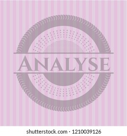 Analyse pink emblem. Vintage.