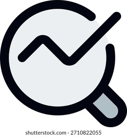 Analise o design vetorial em estilo moderno, análise de negócios e conceito de avaliação de dados financeiros, ilustração de estratégia corporativa. Ícone Linha Preenchida