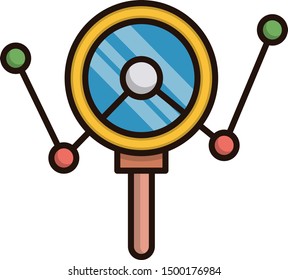Analysing analytics vector illustration icon filled outline