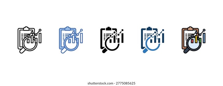 Analysing  Financial Consulting icon pack collection set

