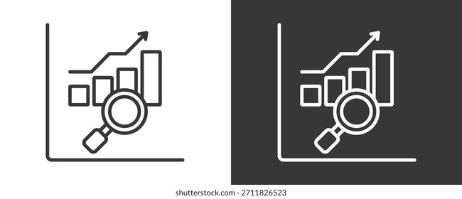 Analisando Coleção De Vetores De Conjunto De Ícones Isolada Em Preto E Branco