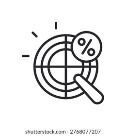analysing icons outline and Flat Style,transparent background
